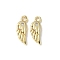 Brass Micro Pave Cubic Zirconia Charms, Wing, Cadmium Free & Lead Free, Long-Lasting Plated, Rack Plating, Golden, 11.5x4x1.5mm, Hole: 1.2mm