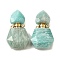 Natural Amazonite Perfume Bottle Pendants, with 304 Stainless Steel Findings, Faceted, Hexagon Bottle Charms, Golden, 28~29.5x16~17x7~8mm, Hole: 1.4mm