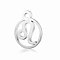 Non-Tarnish 201 Stainless Steel Charms, Flat Round with Constellation, Stainless Steel Color, Leo, 13.4x10.8x1mm, Hole: 1.5mm