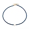 Natural Shell Letter Pendant Necklaces, Initial Necklaces, with Faceted Electroplate Glass Beads and 304 Stainless Steel Beads, Golden, Blue, Letter.P, 17.83 inch(45.3cm)