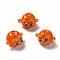 Handmade Lampwork Beads, Monkey, Dark Orange, 15x19x10.5mm, Hole: 1.6mm