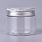 Plastic Empty Cosmetic Containers, with Aluminum Screw Top Lids, Clear, 4.3x5cm, Capacity: 50ml(1.69 fl. oz)