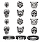 arricraft 12 Pcs 6 Styles Stainless Steel Animal Skull Head Beads, Human Tiger Wolf Orangutan Skeleton Loose Beads Antique Silver Hardy Beads for Halloween Bracelet Jewelry Craft