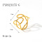 Vintage Stainless Steel Open Cuff Rings Simple Luxury Fashion Accessory, Real 18K Gold Plated, Inner Diameter: 21mm