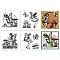 4Pcs 4 Styles PVC Stamp, for DIY Scrapbooking, Fairy, 55x55mm, 1pc/style