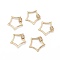 Brass Micro Pave Clear Cubic Zirconia Screw Carabiner Lock Charms, for Necklaces Making, Cadmium Free & Lead Free, Star, Golden, 25.5x27.5x2mm, Screw: 6.5x6mm
