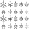 60Pcs 10 Style Tibetan Style Alloy Pendants, Snowflake, Antique Silver, 18~28.5x13~22x1.5~2.5mm, Hole: 1.2~1.8mm, 6pcs/style 