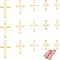 UNICRAFTALE 5 Styles Cross Charms 50pcs Golden Ankh Cross Pendants Stainless Steel Charm Metal Charm Pendants for Women Wen Jewelry Making Crafting,about 12-23mm Long