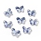 Transparent Baking Paint Glass Beads, Butterfly, Marine Blue, 10x14x5.5mm, Hole: 1mm
