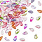 100Pcs Lampwork Charms, with Glitter Powder, Teardrop, Mixed Color, 14x8x5.5mm, Hole: 1.2mm