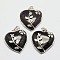 Heart Synthetic Blue Goldstone Pendants, with Platinum Plated Brass Pendant Settings, 36x31~33mm, Hole: 6mm