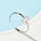 304 Stainless Steel Adjustable Cuff Rings, Stainless Steel Color, Ghost, 9mm, Adjustable