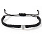 304 Stainless Steel Heart with Letter Bead Braided Bead Bracelets, Adjustable Nylon Cord Braided Bracelets for Couple Friendship, Platinum, Letter R, 7-7/8 inch(20cm), Inner Diameter: 11 inch(28cm)
