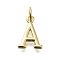 Brass Pendants, With Jump Ring, Long-Lasting Plated, Lead Free & Cadmium Free, Rack Plating, Real 18K Gold Plated, Letter A, 12x9x2mm, Hole: 3mm