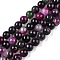 Dyed Natural White Jade Beads Strands, Two Tone, Round, Purple, 4.5x4~4.5mm, Hole: 0.8mm, about 90~91pcs/strand, 14.76~14.92''(37.5~37.9cm)