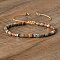 Natural Shoushan Stone Beaded Braided Bracelets, Adjustable Women's Bracelets, Inner Diameter: 16cm, Bead: 4~4.5x2~2.5mm