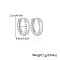 S925 Sterling Silver Micro Pave Clear Cubic Zirconia Hoop Earrings, Silver, 11x8mm