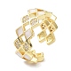 Двухрядные ромб настоящие позолоченные кольца-манжеты 18k для девочек и женщин ZIRC-C021-09G-3