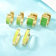 Серьги-кольца из нержавеющей стали 304 с эмалью EJEW-K268-20G-02