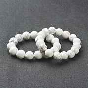 Натуральный Howlite бисерные браслеты простирания BJEW-D446-C-03