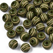Расписные бусы из натурального дерева WOOD-T021-54A-04