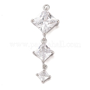 Подвески из прозрачного стекла с инкрустацией из латуни KK-S388-08P