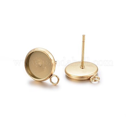 Ионное покрытие (ip) серьги-гвоздики из нержавеющей стали 304 STAS-H467-08G-14mm-1