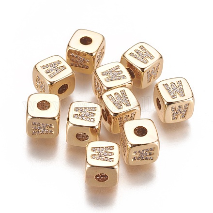 Латунные микро проложить кубического циркония бусы KK-K238-16G-W-1