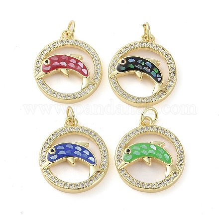 Латунные микропаве прозрачные подвески с фианитом KK-Q813-05G-1