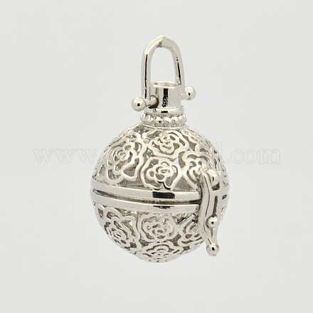Филигранные круглые подвески из латунной клетки X-KK-D389-01P-A-1