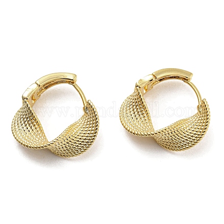 Серьги-кольца из латуни с поворотной волной EJEW-D067-05G-1