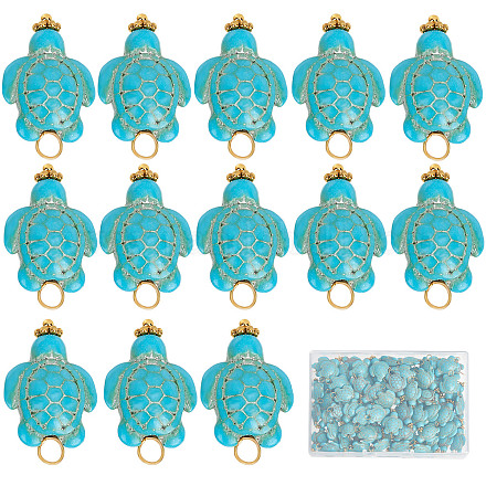 80шт подвески из окрашенной синтетической бирюзы FIND-SC0003-90-1