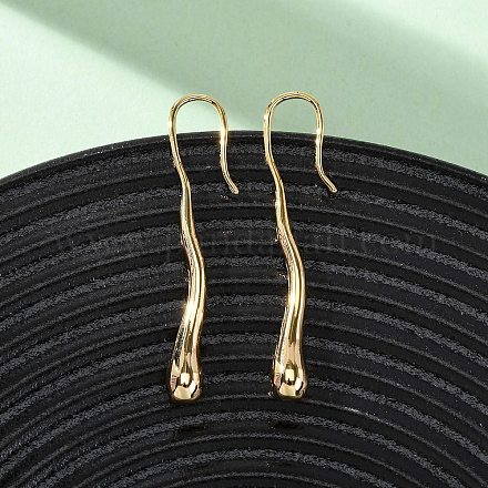 Серьги-подвески из латуни в форме капли EJEW-F384-19G-1