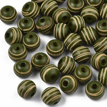 Расписные бусы из натурального дерева WOOD-T021-54A-04-1
