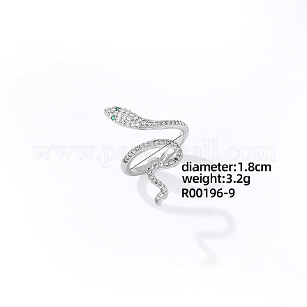 Змеиное платиновое латунное кольцо-манжета CL6952-4-1