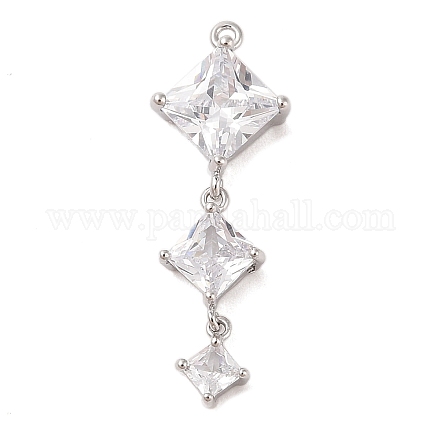 Подвески из прозрачного стекла с инкрустацией из латуни KK-S388-08P-1