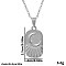 Stainless Steel Rectangle with Moon Pendant Necklaces for Women, Silver, 17.72 inch(45cm)