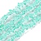 Spray Painted Transparent Glass Beads Strands, Imitation Gemstone, Chip, Turquoise, 1~7x4~14x3~7.5mm, Hole: 0.4mm, 31.50''~31.69''(80~80.5cm)