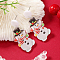 Christmas Acrylic Stud Earrings, 304 Stainless Steel Pin, Snowman, Stainless Steel Color