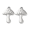 Anti-Tarnish 304 Stainless Steel Pendants, Mushroom Charm, Stainless Steel Color, 17.5x12x1.5mm, Hole: 1.4mm