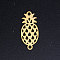 201 Stainless Steel Links connectors, Pineapple, Golden, 20x9x1mm, Hole: 1.5mm