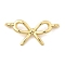 Brass Pendants, Bowknot Charms, Long-Lasting Plated, Lead Free & Cadmium Free, Rack Plating, Real 18K Gold Plated, 6.5x13.5x1.5mm, Hole: 1mm