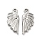 Non-Tarnish 304 Stainless Steel Pendants, Wing Charm, Stainless Steel Color, 18x8x2.5mm, Hole: 1.4mm