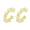 Rack Plating Brass Plastic Pearl Beads Cuff Earrings for Women, Long-Lasting Plated, Cadmium Free & Lead Free, Real 18K Gold Plated, 19x4mm