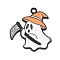 Halloween Alloy Enamel Pendants, Ghost, Hat, 26x23.5x1.5mm, Hole: 1.8mm