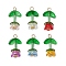 20Pcs Transparent Acrylic Tulip Pendants, with ABS Plastic Imitation Pearl Beads, Mixed Color, 24x14x10mm, Hole: 2.7mm, 20pcs/set