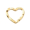 304 Stainless Steel Linking Rings, Textured Heart, Real 18K Gold Plated, 17.5x20x1mm, Inner Diameter: 12x16mm
