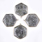 Natural Labradorite Pendants, with Brass Findings, Faceted, Hexagon, Golden, 44~45x36~37x5~6mm, Hole: 2mm