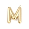 304 Stainless Steel Pendants, Ion Plating(IP), Letter Charm, Letter M, 38x28x6.5mm, hole: 2.1mm