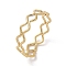 Ion Plating(IP) 304 Stainless Steel Wave Finger Rings for Women, Real 18K Gold Plated, 4.5mm, Inner Diameter: 17mm